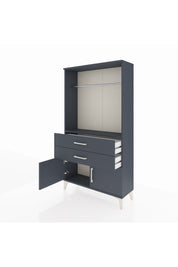 Arges Dolap Tek Raflı 2 Çekmeceli Tek Askılı 88x30x163 Antrasit-Antrasit