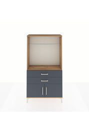 Arges Dolap Tek Raflı 2 Çekmeceli Tek Askılı 88x30x163 Çam-Antrasit