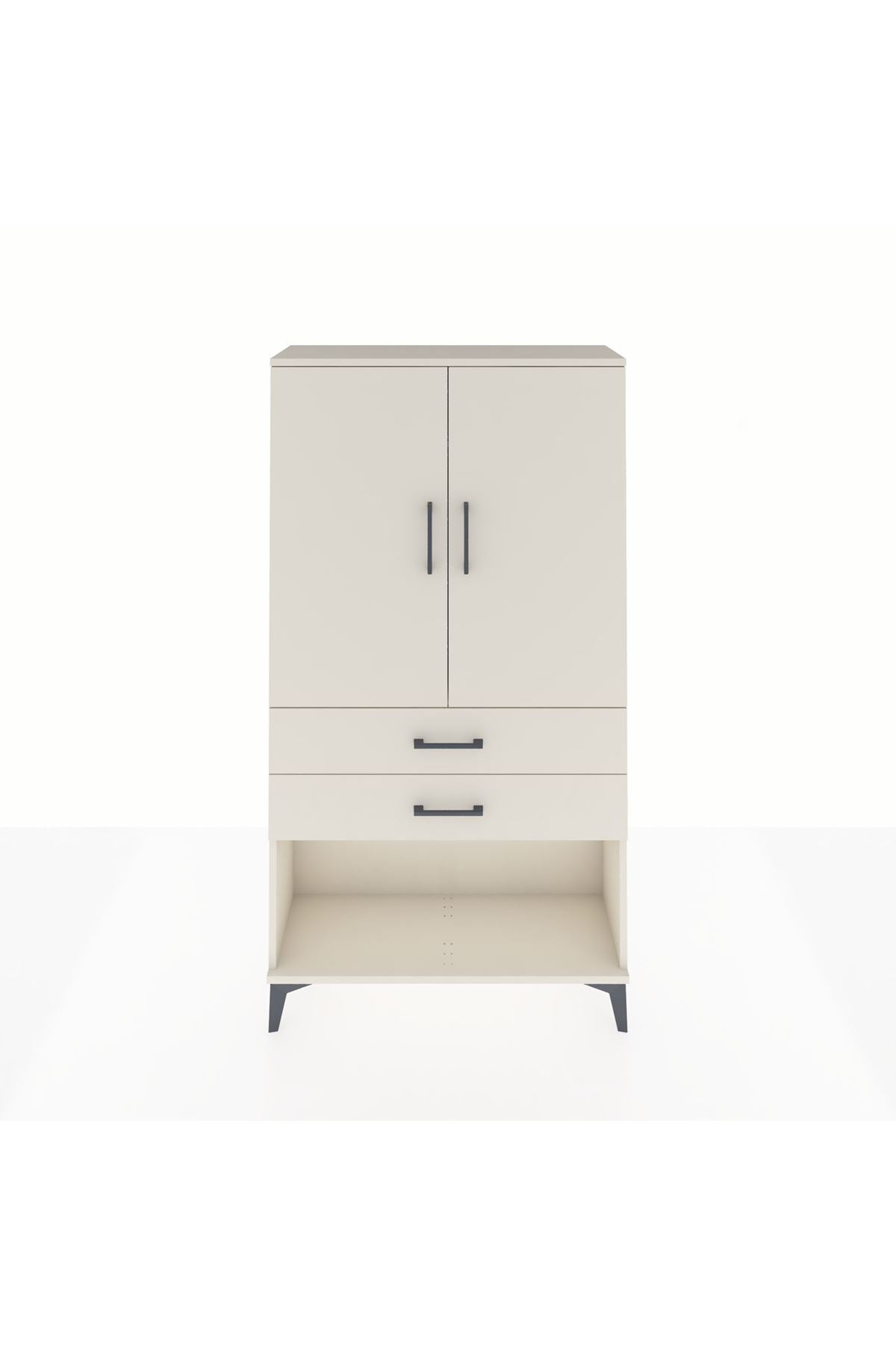 Arges Dolap Tek Raflı 2 Çekmeceli Tek Askılı 88x30x163 Aytaşı-Aytaşı