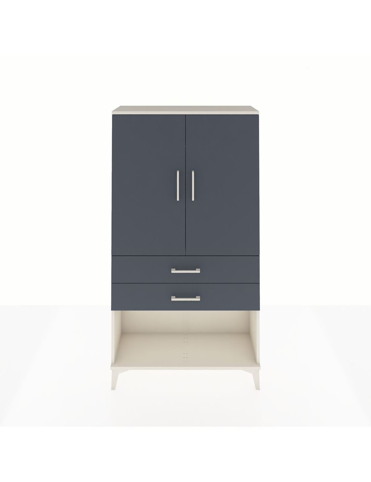 Arges Dolap Tek Raflı 2 Çekmeceli Tek Askılı 88x30x163 Aytaşı-Antrasit