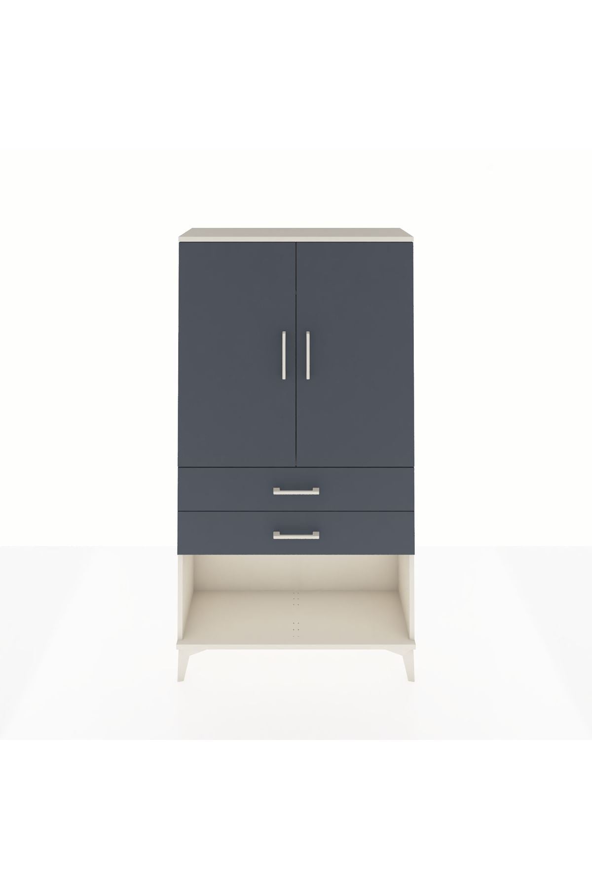 Arges Dolap Tek Raflı 2 Çekmeceli Tek Askılı 88x30x163 Aytaşı-Antrasit