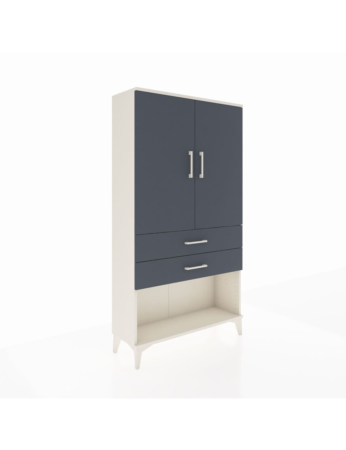 Arges Dolap Tek Raflı 2 Çekmeceli Tek Askılı 88x30x163 Aytaşı-Antrasit