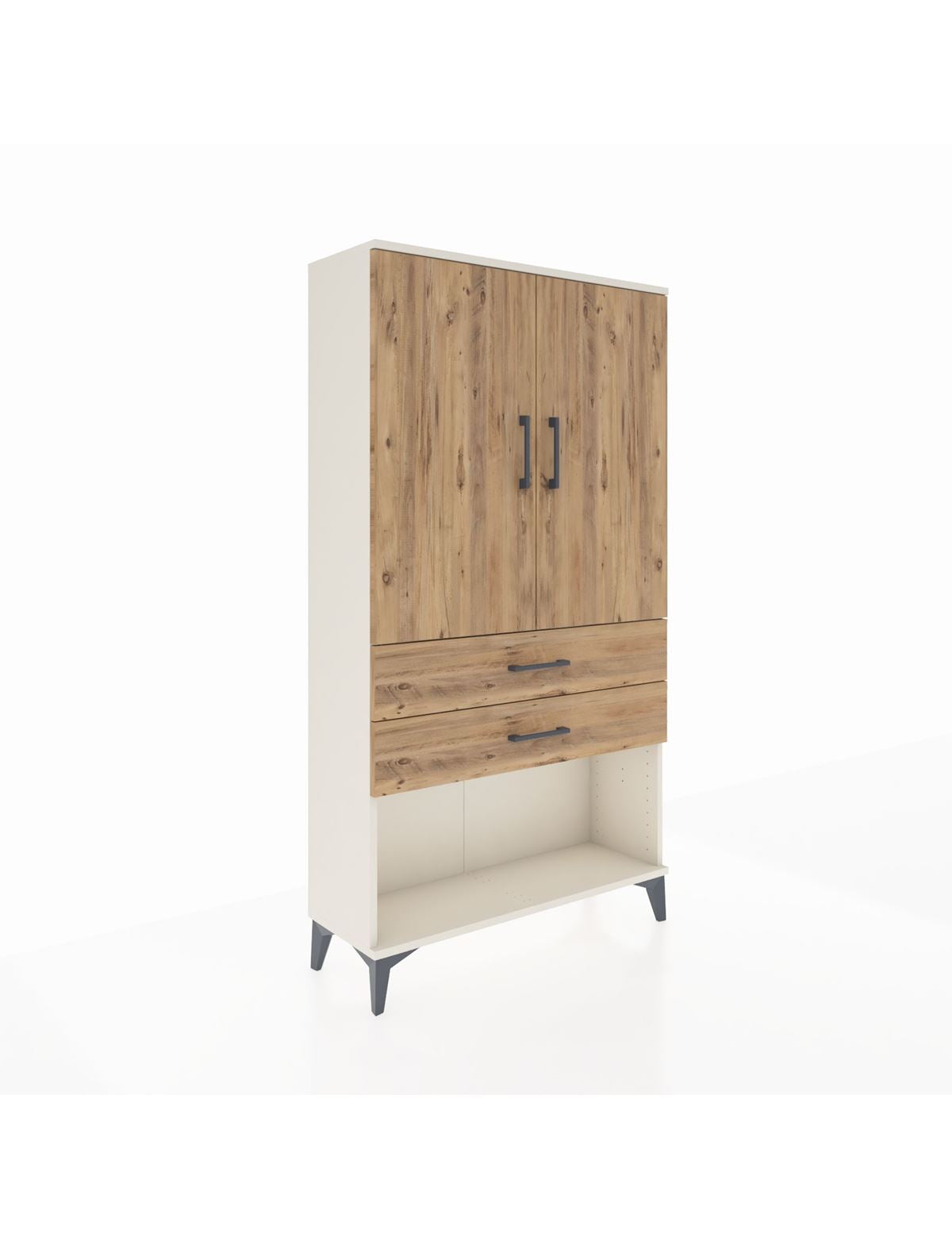 Arges Dolap Tek Raflı 2 Çekmeceli Tek Askılı 88x30x163 Aytaşı-Çam