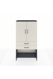 Arges Dolap Tek Raflı 2 Çekmeceli Tek Askılı 88x30x163 Antrasit-Aytaşı