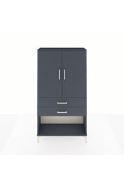 Arges Dolap Tek Raflı 2 Çekmeceli Tek Askılı 88x30x163 Antrasit-Antrasit