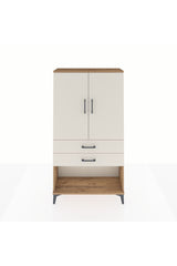 Arges Dolap Tek Raflı 2 Çekmeceli Tek Askılı 88x30x163