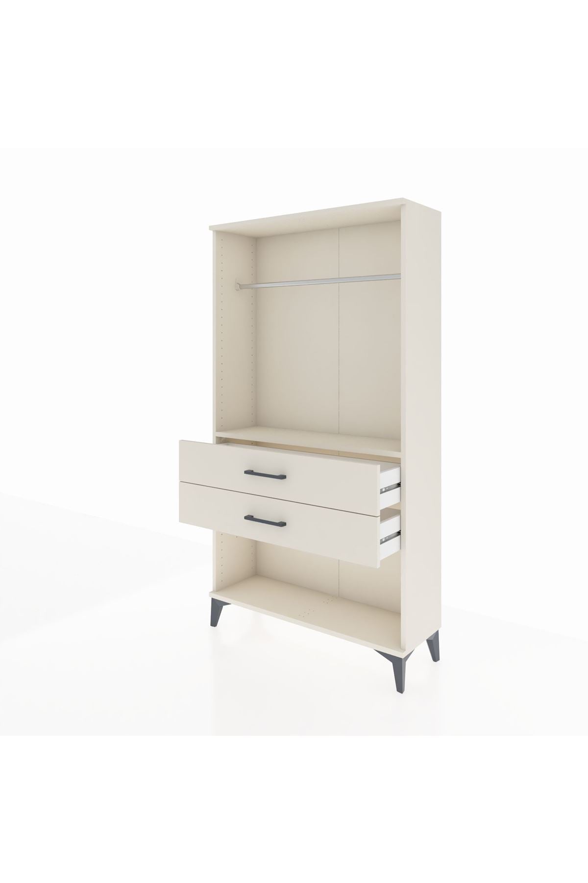 Arges Dolap Tek Raflı 2 Çekmeceli Tek Askılı 88x30x163 Aytaşı-Aytaşı