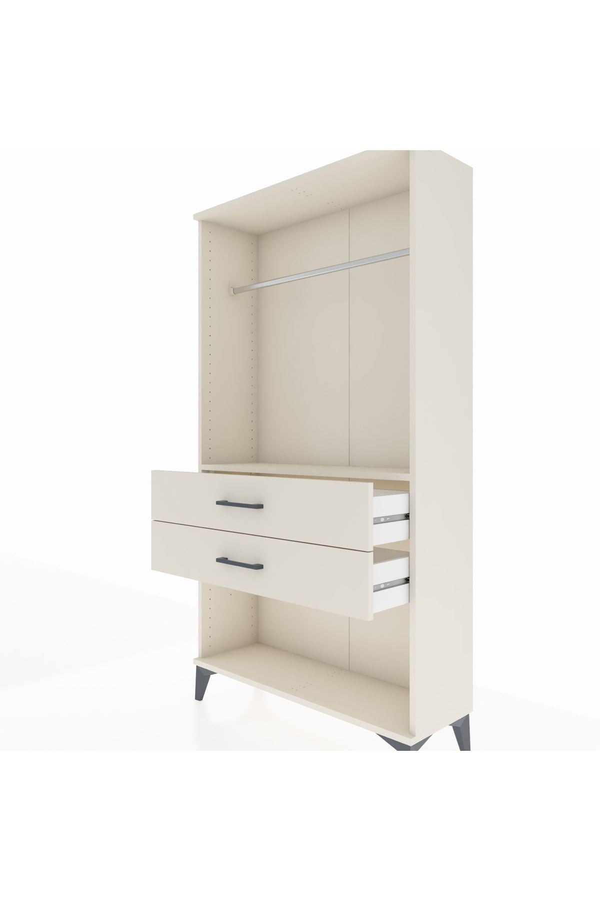 Arges Dolap Tek Raflı 2 Çekmeceli Tek Askılı 88x30x163 Aytaşı-Aytaşı