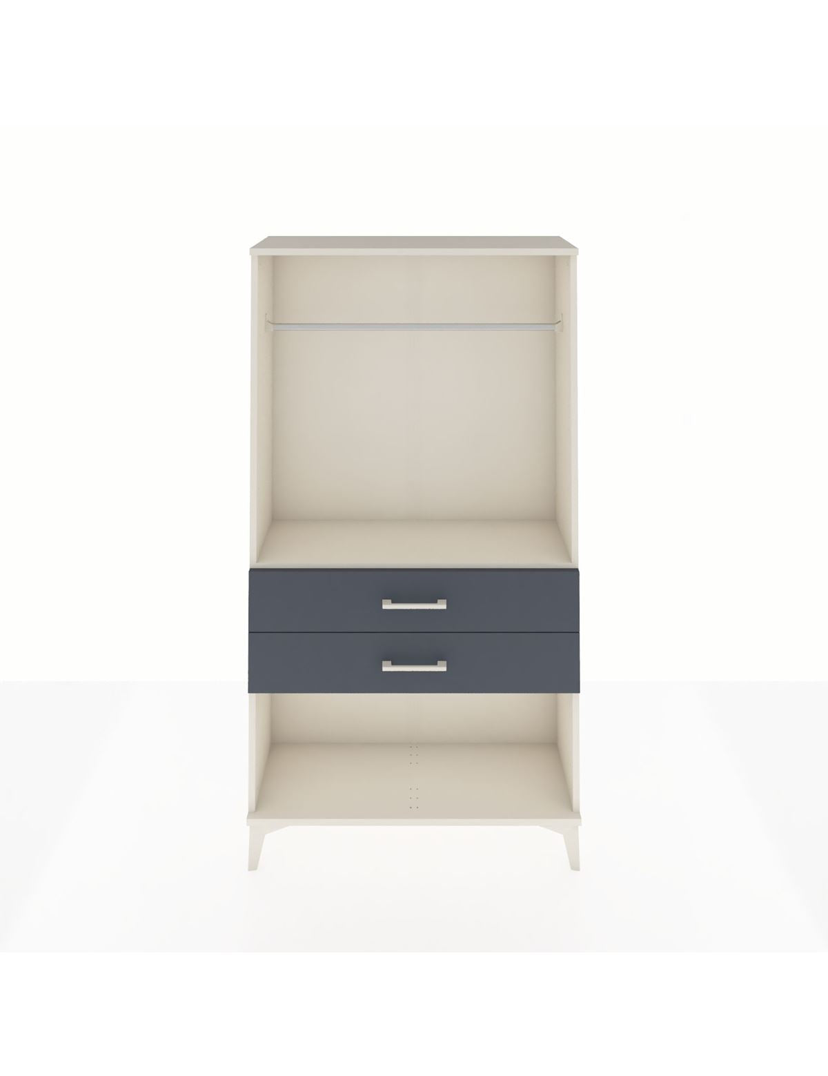 Arges Dolap Tek Raflı 2 Çekmeceli Tek Askılı 88x30x163 Aytaşı-Antrasit