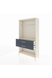 Arges Dolap Tek Raflı 2 Çekmeceli Tek Askılı 88x30x163 Aytaşı-Antrasit