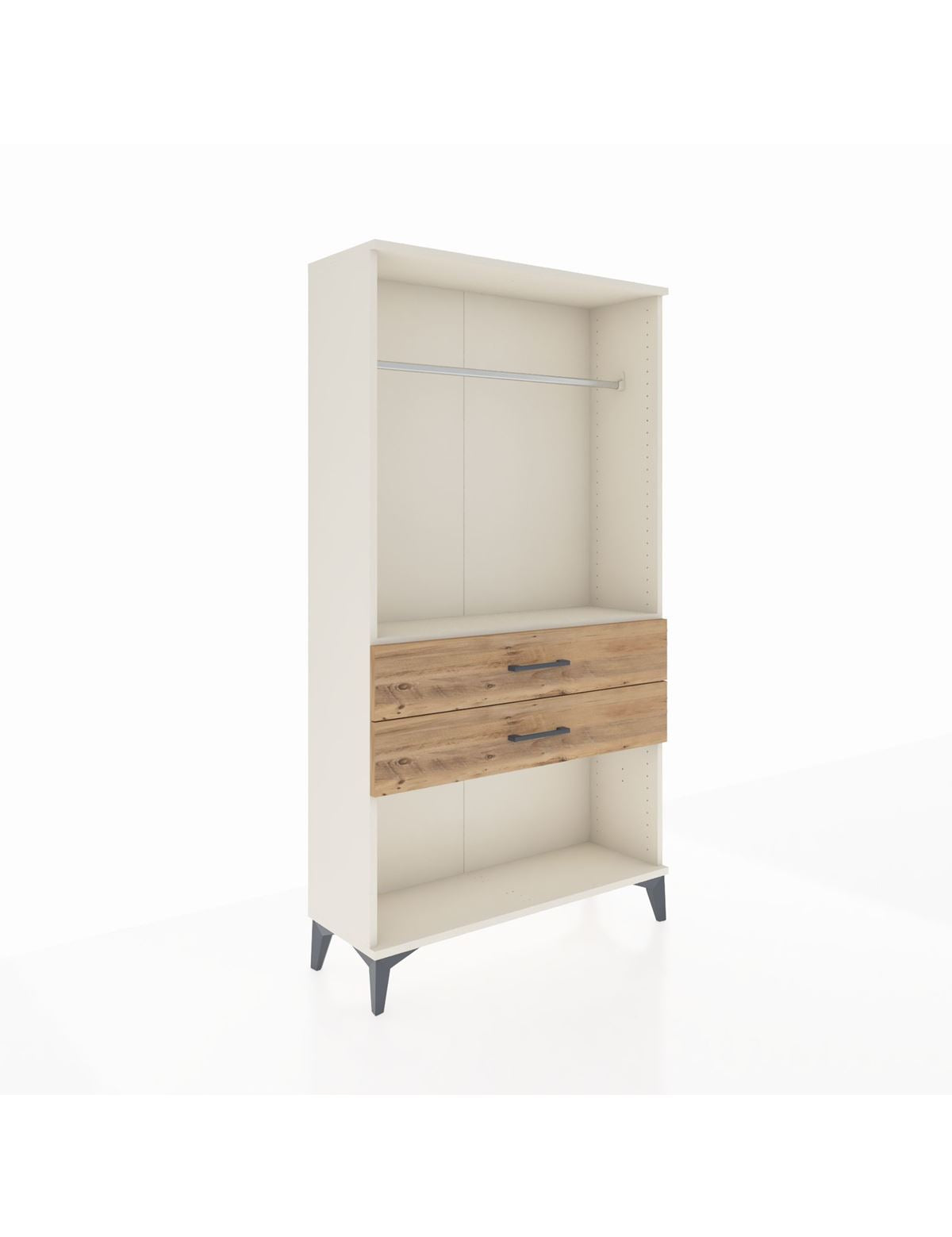 Arges Dolap Tek Raflı 2 Çekmeceli Tek Askılı 88x30x163 Aytaşı-Çam