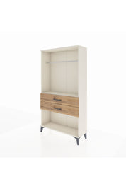 Arges Dolap Tek Raflı 2 Çekmeceli Tek Askılı 88x30x163 Aytaşı-Çam