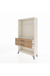 Arges Dolap Tek Raflı 2 Çekmeceli Tek Askılı 88x30x163 Aytaşı-Çam