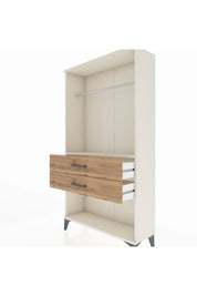 Arges Dolap Tek Raflı 2 Çekmeceli Tek Askılı 88x30x163 Aytaşı-Çam