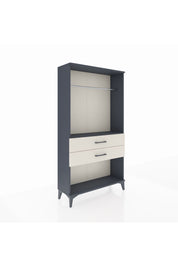 Arges Dolap Tek Raflı 2 Çekmeceli Tek Askılı 88x30x163 Antrasit-Aytaşı