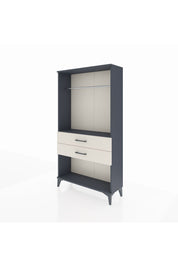 Arges Dolap Tek Raflı 2 Çekmeceli Tek Askılı 88x30x163 Antrasit-Aytaşı