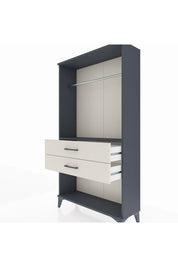 Arges Dolap Tek Raflı 2 Çekmeceli Tek Askılı 88x30x163 Antrasit-Aytaşı