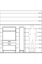 Arges Dolap Tek Raflı 2 Çekmeceli Tek Askılı 88x30x163 Antrasit-Aytaşı