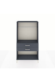 Arges Dolap Tek Raflı 2 Çekmeceli Tek Askılı 88x30x163 Antrasit-Antrasit