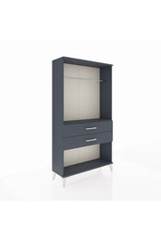 Arges Dolap Tek Raflı 2 Çekmeceli Tek Askılı 88x30x163 Antrasit-Antrasit