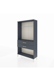 Arges Dolap Tek Raflı 2 Çekmeceli Tek Askılı 88x30x163 Antrasit-Antrasit