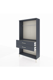 Arges Dolap Tek Raflı 2 Çekmeceli Tek Askılı 88x30x163 Antrasit-Antrasit