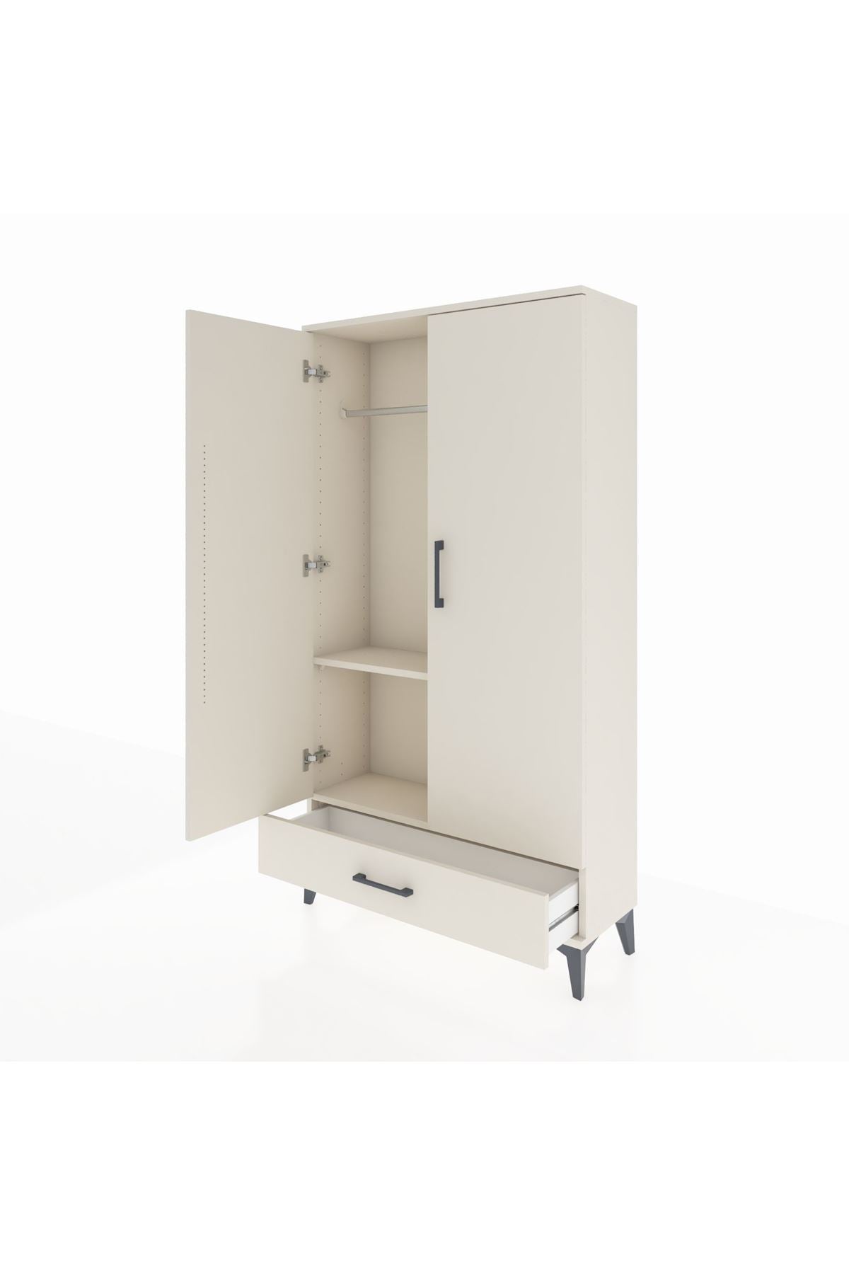 Arges Dolap 2 Raflı Tek Çekmeceli Tek Askılı 88x30x163 Aytaşı-Aytaşı