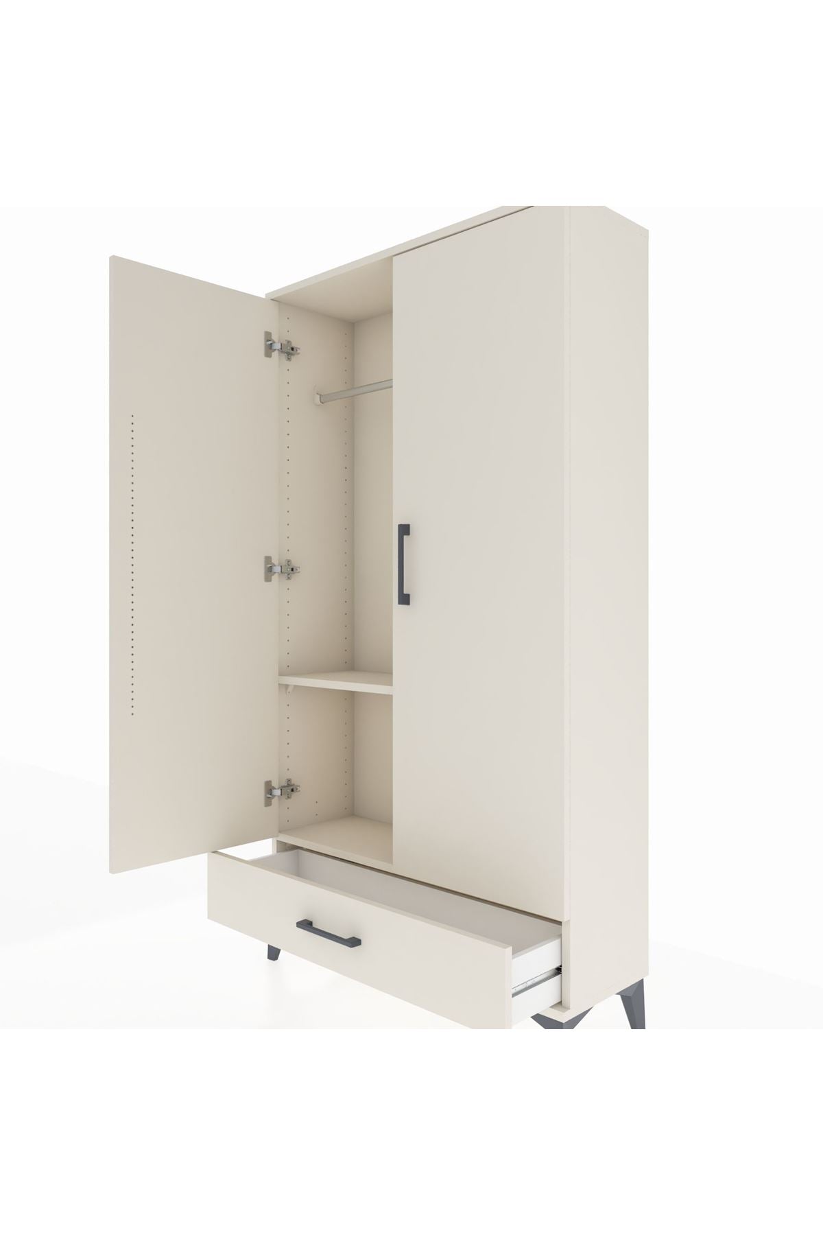 Arges Dolap 2 Raflı Tek Çekmeceli Tek Askılı 88x30x163 Aytaşı-Aytaşı