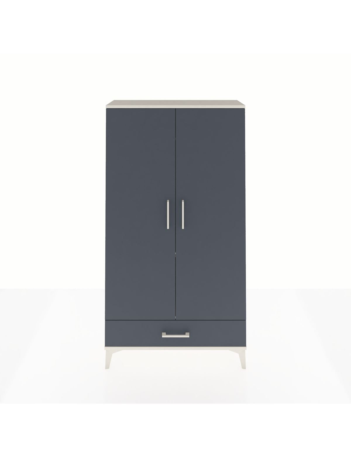 Arges Dolap 2 Raflı Tek Çekmeceli Tek Askılı 88x30x163 Aytaşı-Antrasit