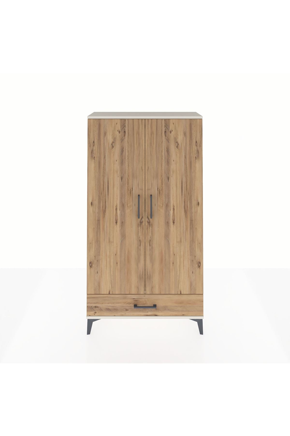 Arges Dolap 2 Raflı Tek Çekmeceli Tek Askılı 88x30x163 Aytaşı-Çam