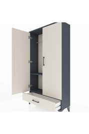 Arges Dolap 2 Raflı Tek Çekmeceli Tek Askılı 88x30x163 Antrasit-Aytaşı