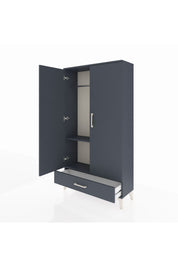 Arges Dolap 2 Raflı Tek Çekmeceli Tek Askılı 88x30x163 Antrasit-Antrasit