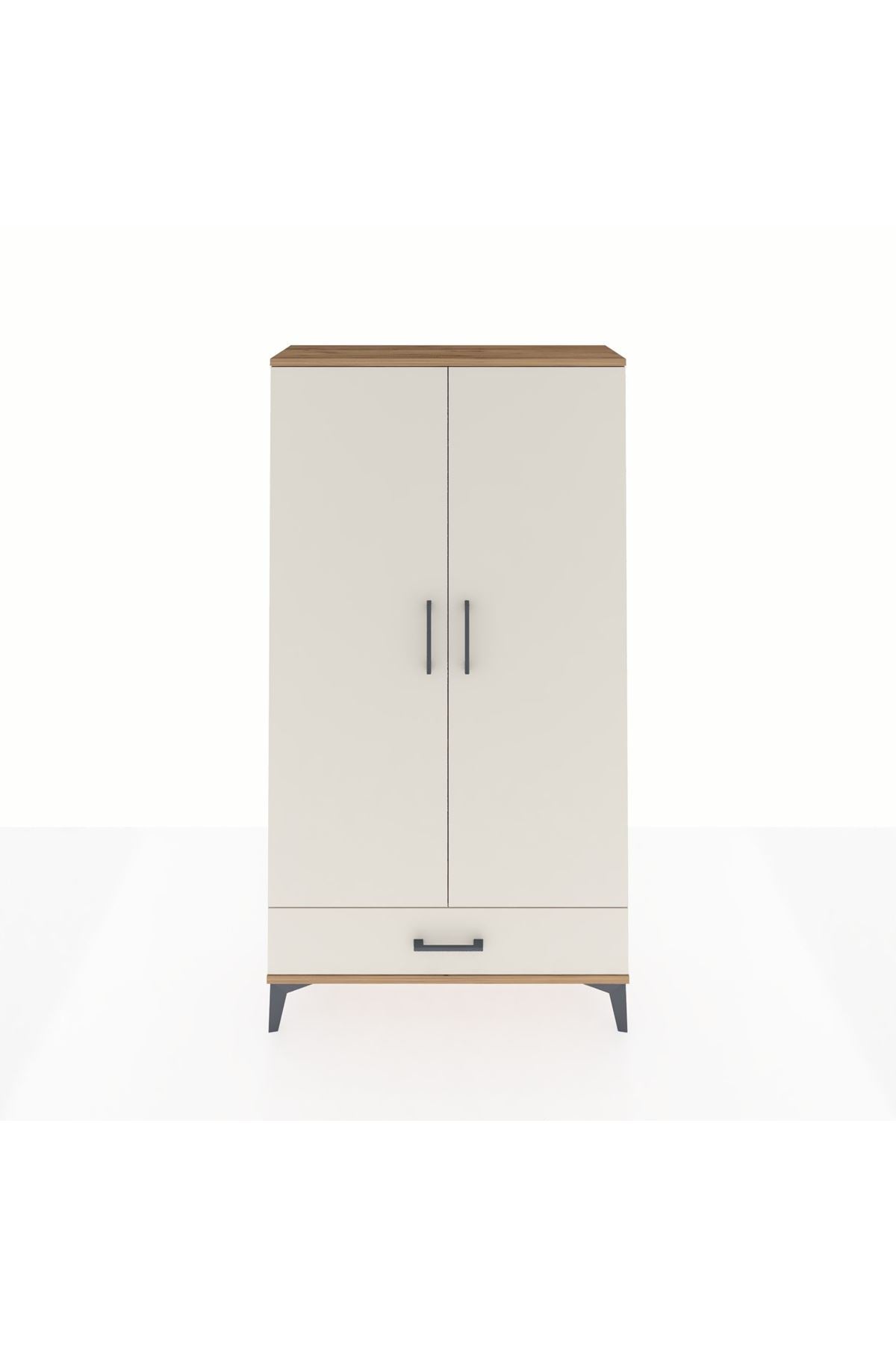 Arges Dolap 2 Raflı Tek Çekmeceli Tek Askılı 88x30x163 Çam-Aytaşı