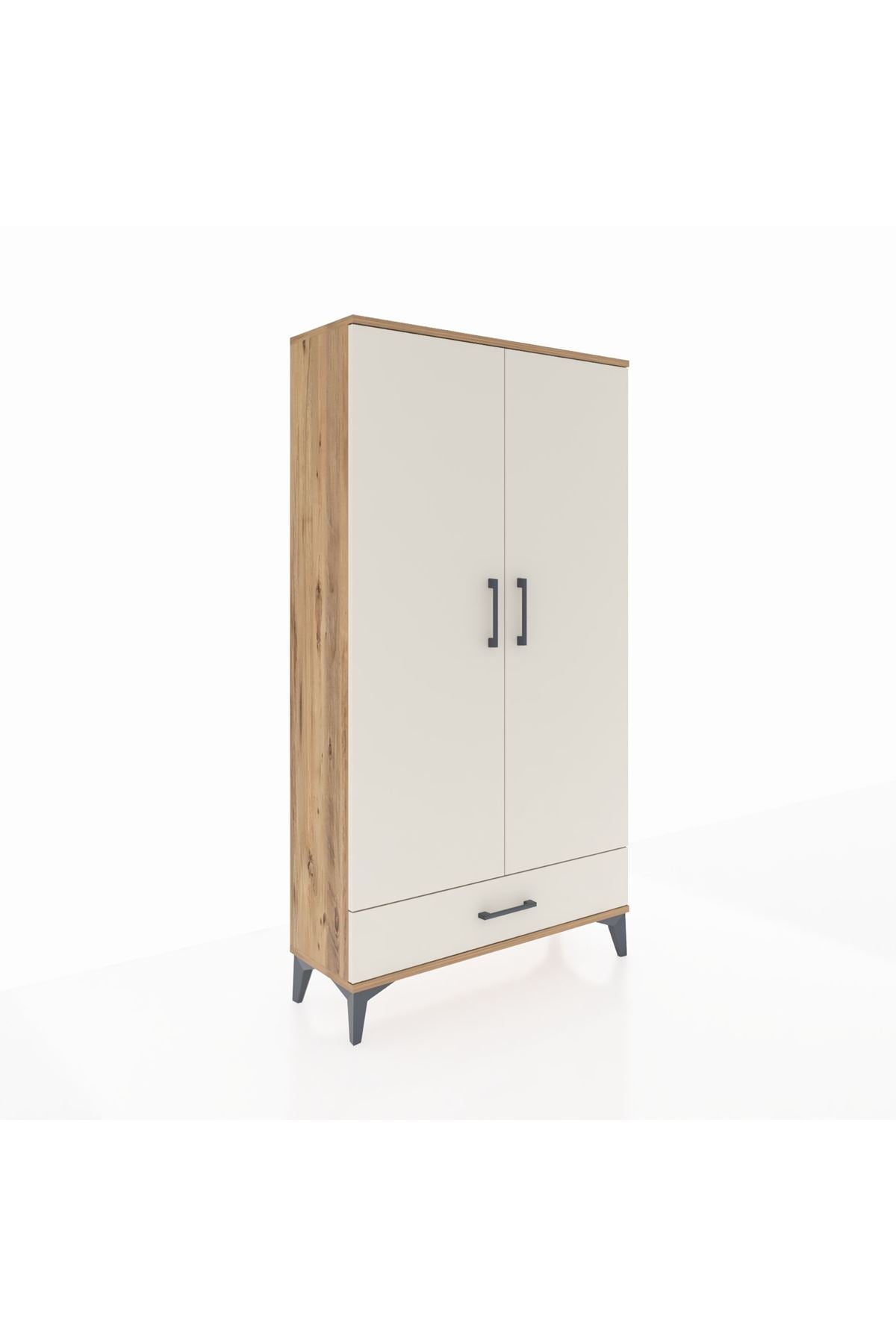 Arges Dolap 2 Raflı Tek Çekmeceli Tek Askılı 88x30x163 Çam-Aytaşı