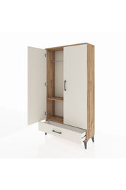 Arges Dolap 2 Raflı Tek Çekmeceli Tek Askılı 88x30x163 Çam-Aytaşı