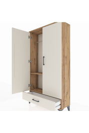Arges Dolap 2 Raflı Tek Çekmeceli Tek Askılı 88x30x163 Çam-Aytaşı