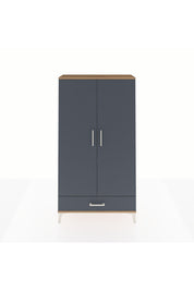 Arges Dolap 2 Raflı Tek Çekmeceli Tek Askılı 88x30x163 Çam-Antrasit