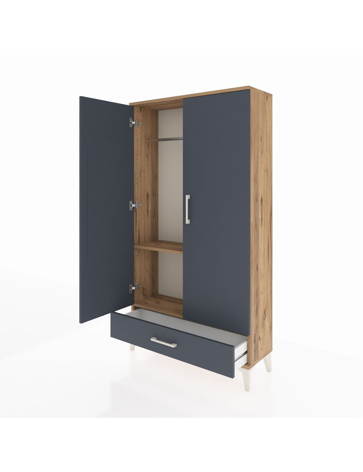Arges Dolap 2 Raflı Tek Çekmeceli Tek Askılı 88x30x163 - S21M154V8A