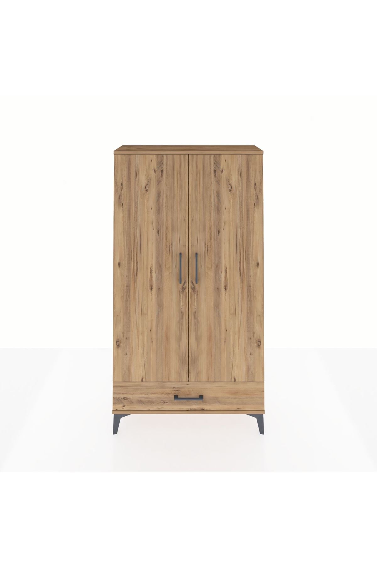 Arges Dolap 2 Raflı Tek Çekmeceli Tek Askılı 88x30x163 Çam-Çam