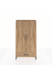 Arges Dolap 2 Raflı Tek Çekmeceli Tek Askılı 88x30x163 Çam-Çam