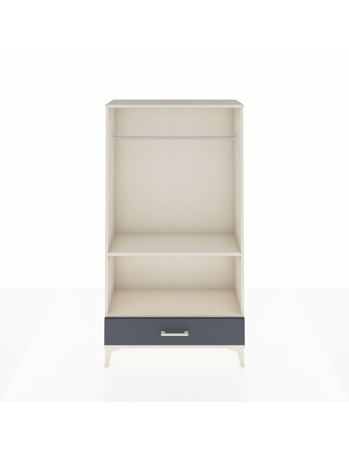 Arges Dolap 2 Raflı Tek Çekmeceli Tek Askılı 88x30x163 Aytaşı-Antrasit