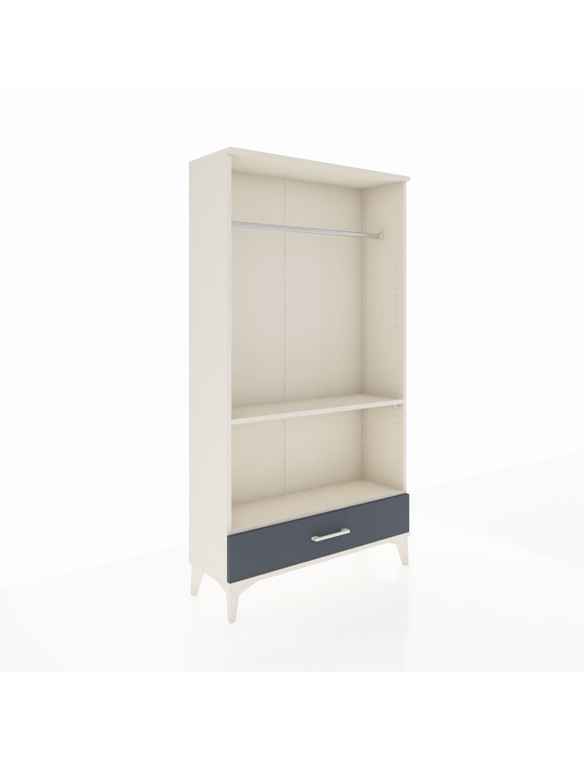 Arges Dolap 2 Raflı Tek Çekmeceli Tek Askılı 88x30x163 Aytaşı-Antrasit