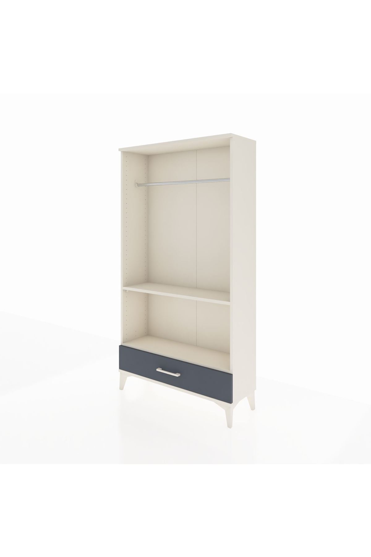 Arges Dolap 2 Raflı Tek Çekmeceli Tek Askılı 88x30x163 Aytaşı-Antrasit