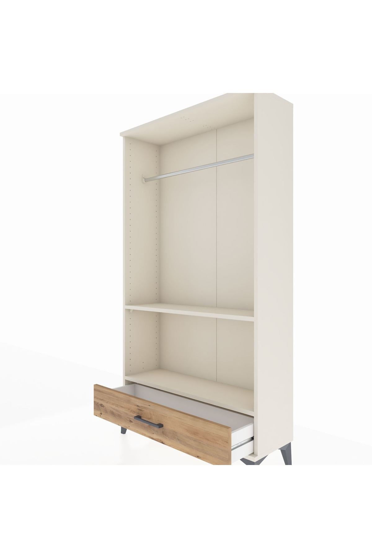 Arges Dolap 2 Raflı Tek Çekmeceli Tek Askılı 88x30x163 - S21M155V3A