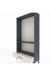 Arges Dolap 2 Raflı Tek Çekmeceli Tek Askılı 88x30x163 Antrasit-Aytaşı
