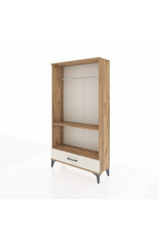 Arges Dolap 2 Raflı Tek Çekmeceli Tek Askılı 88x30x163 Çam-Aytaşı