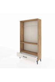 Arges Dolap 2 Raflı Tek Çekmeceli Tek Askılı 88x30x163 Çam-Aytaşı