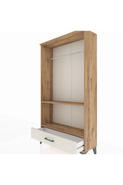 Arges Dolap 2 Raflı Tek Çekmeceli Tek Askılı 88x30x163 Çam-Aytaşı