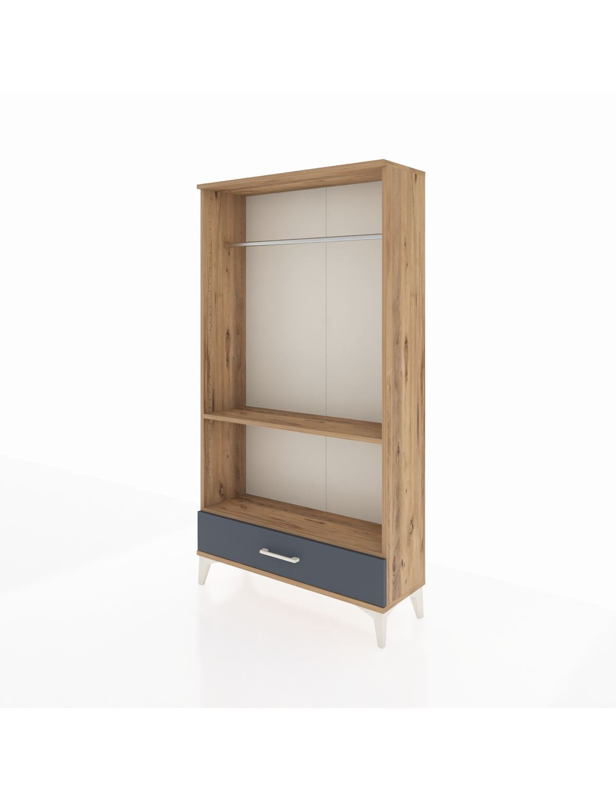 Arges Dolap 2 Raflı Tek Çekmeceli Tek Askılı 88x30x163 - S21M155V8A