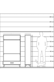 Arges Dolap 2 Raflı Tek Çekmeceli Tek Askılı 88x30x163 Çam-Antrasit